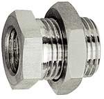 Riegler 111724.Bulkhead fitting, G 1/2 o., G 3/8 i., Stainless steel 1.4571