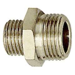 Riegler 111377.Double threaded nipple, G 3 o., G 3 o., nickel-plated brass