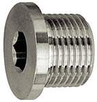 Riegler 111649.Locking screw, Hexagonal socket, Flange, G 3/4, Stainless steel
