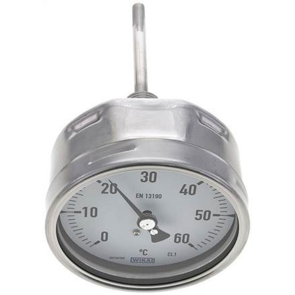 Wika TW 60100100 ES Bimetallthermometer, waagerecht D100/0 bis +60°C/100mm