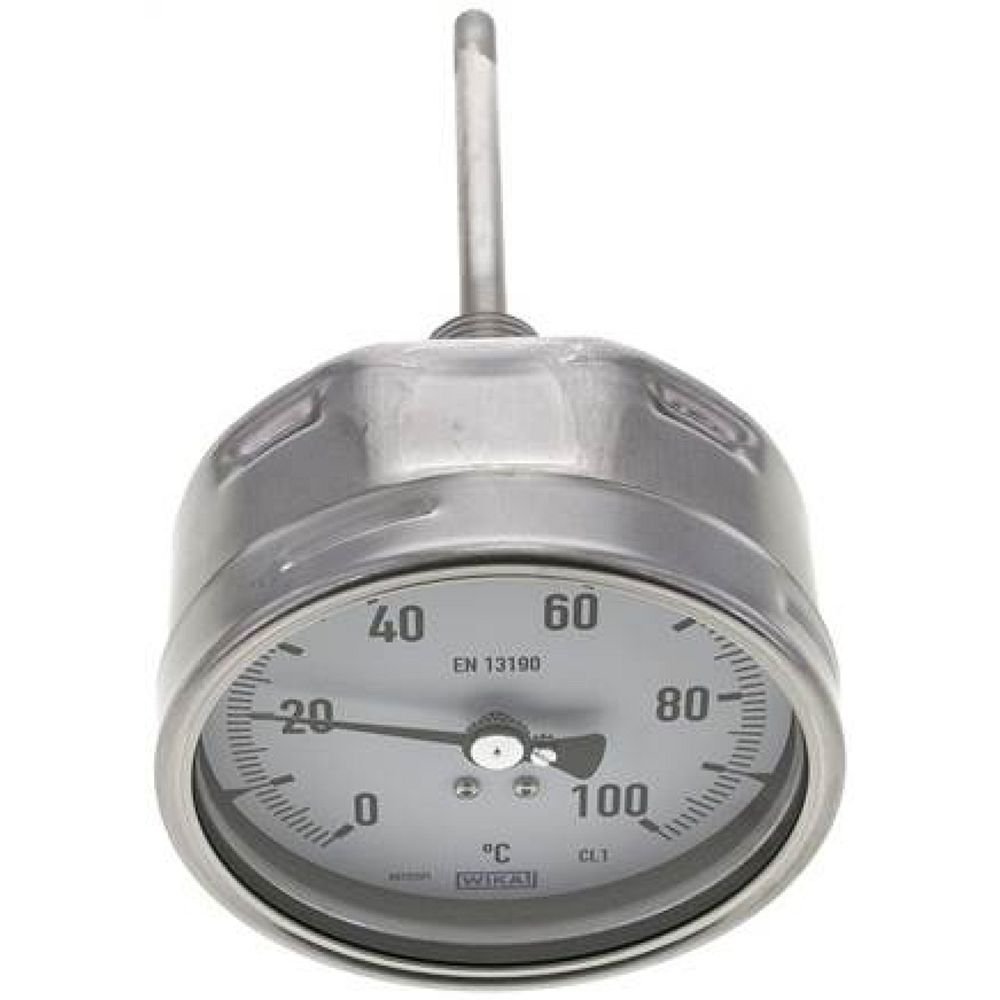 Wika TW 100100100 ES Bimetallthermometer, waagerecht D100/0 bis +100°C/100mm