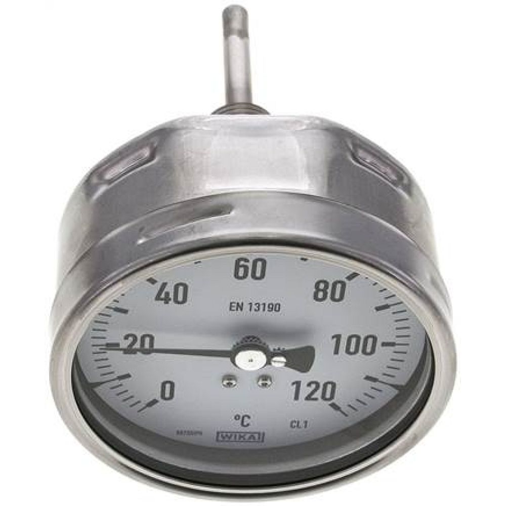 Wika TW 12010063 ES Bimetallthermometer, waagerecht D100/0 bis +120°C/63mm
