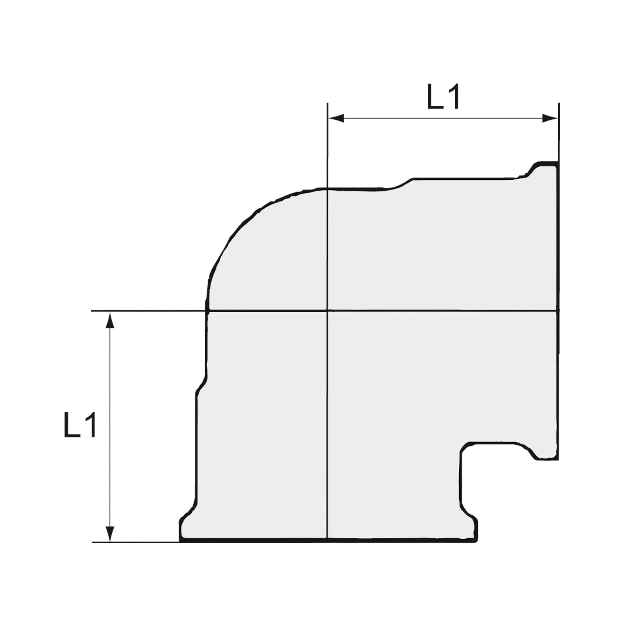 Winkelstück, 90°, innen/innen, G11/4, Druck 16 bar, Messing blank - Riegler 194105