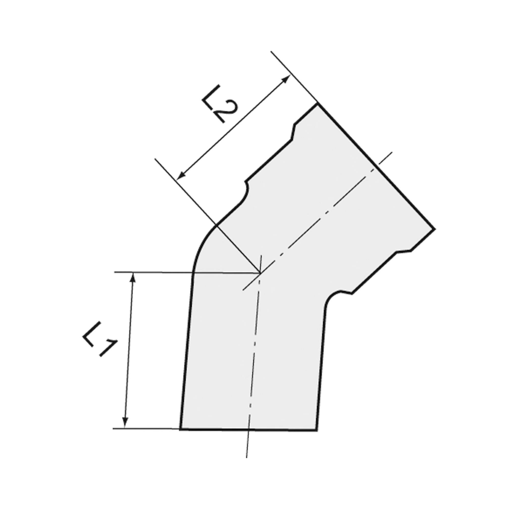 Angled piece, 45°, interior / exterior, G 1, 16 bar, bright brass - Riegler 194121