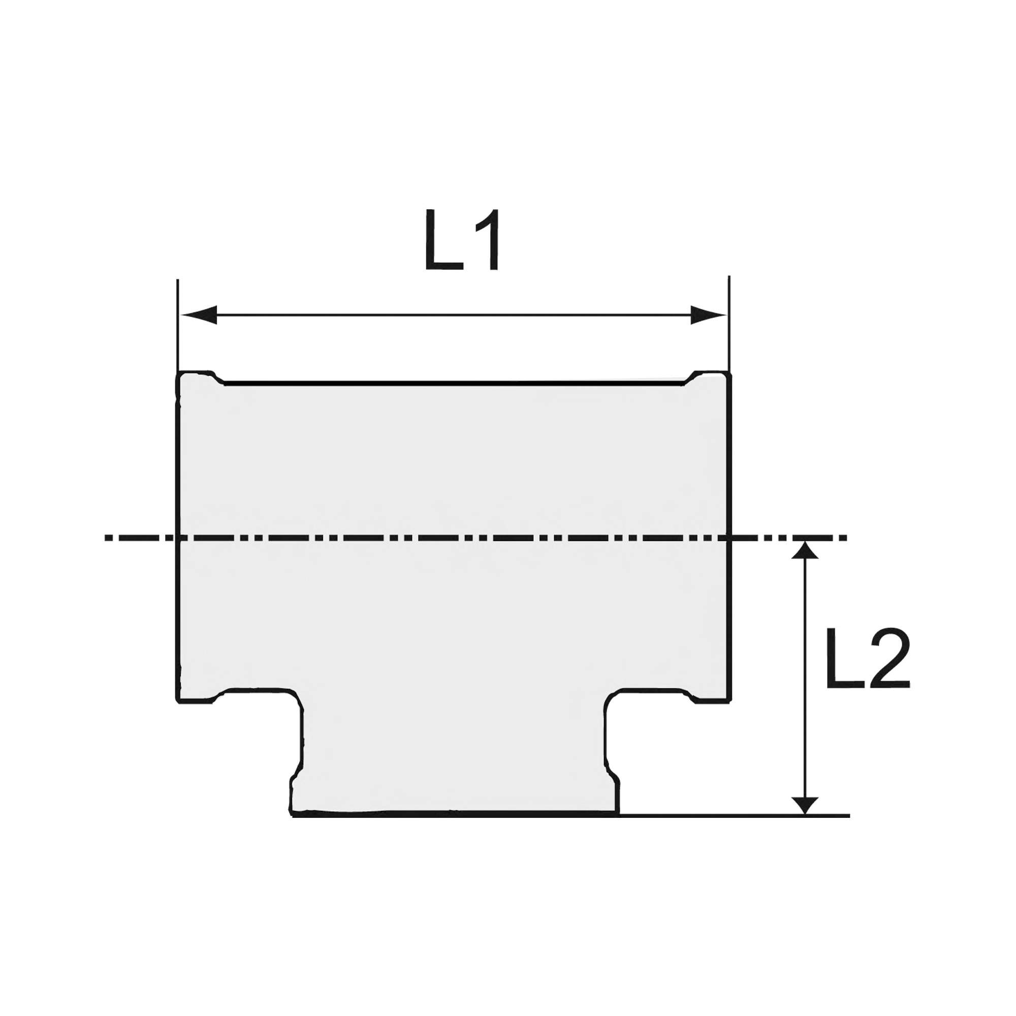 T-Reduzierstück 3xIG, 2xG3/4i, Abgang G1/2, Druck 16bar, MS blank - Riegler 194130