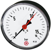 Riegler 102008.Standard pressure gauge, rear centric, G 1/4, 0 - 1 bar, Ø 100