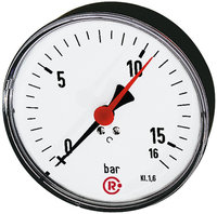 Riegler 102001.Standard pressure gauge, rear centric, G 1/4, 0 - 4 bar, Ø 80