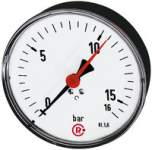 Riegler 102003.Standard pressure gauge, rear centric, G 1/4, 0 - 10 bar, Ø 80