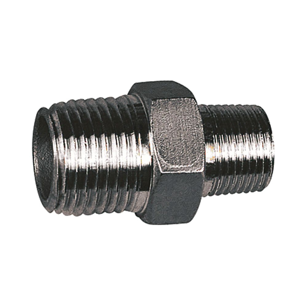 Riegler 111817.Double threaded nipple red. Hexagonal, G 3/8 o., G 1/4 o., AF 20