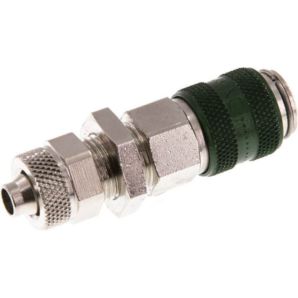 Schott-Kupplungsdose (NW5) 8x6mm Schlauch, Messing vernickelt