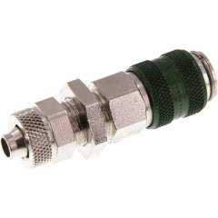 Schott-Kupplungsdose (NW5) 8x6mm Schlauch, Messing vernickelt