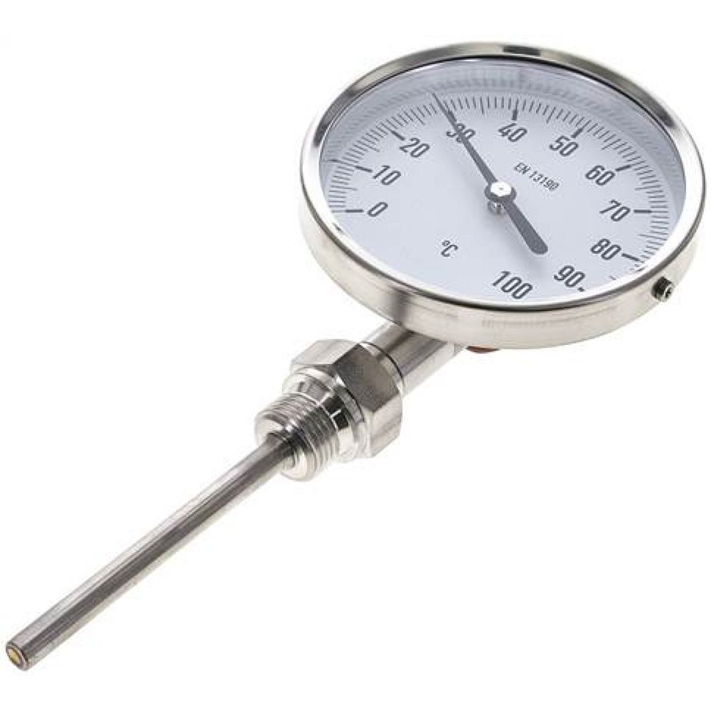 Wika TS 100100100 Bimetallthermometer, senkrecht D100/0 bis +100°C/100mm