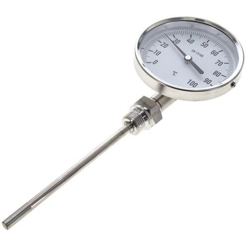 Wika TS 100100160 Bimetallthermometer, senkrecht D100/0 bis +100°C/160mm
