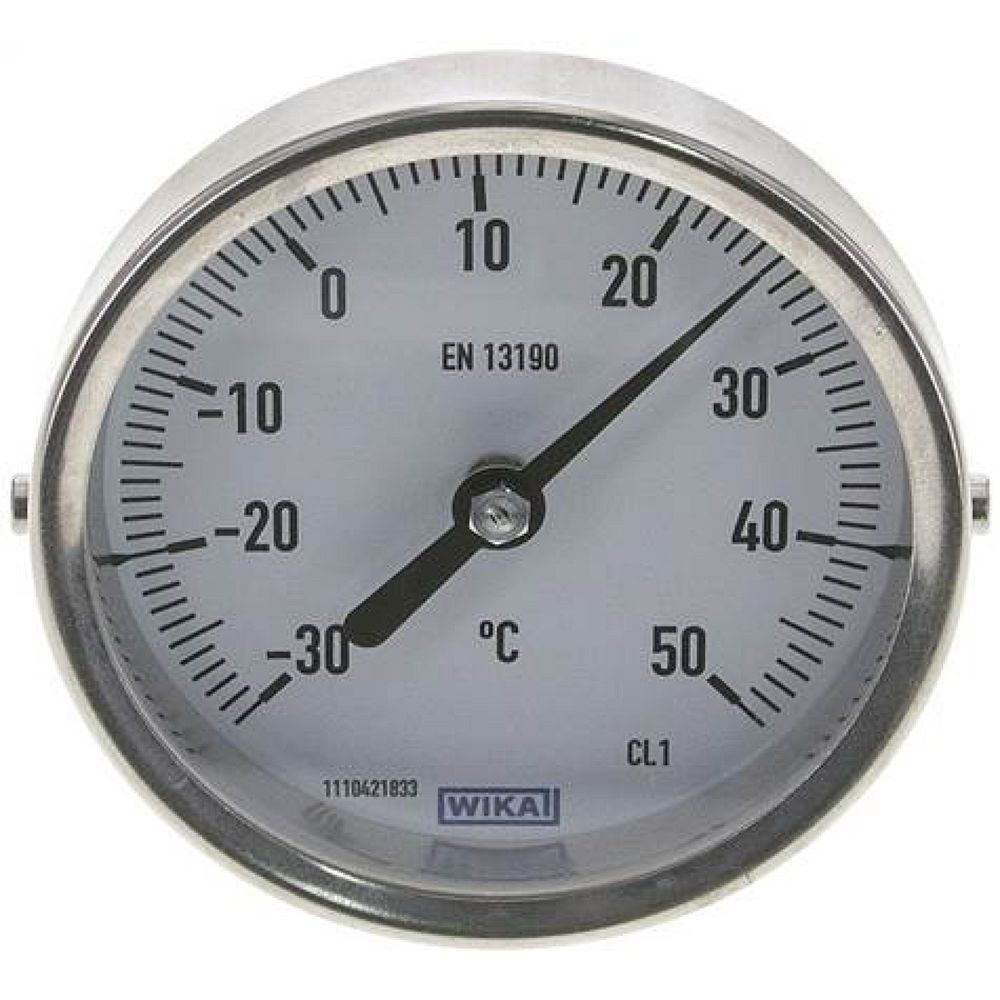 Wika TW 358063 Bimetallthermometer, waagerecht D80/-30 bis +50°C/63mm