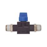 Riegler 135955.3/2-way valve »Blue Series«, R 1/2 o., R 3/8 o., thread coating