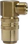 Riegler 107964.Tempered coupling DN 9, ET, Blocking valve, Brass, G 3/8 90°