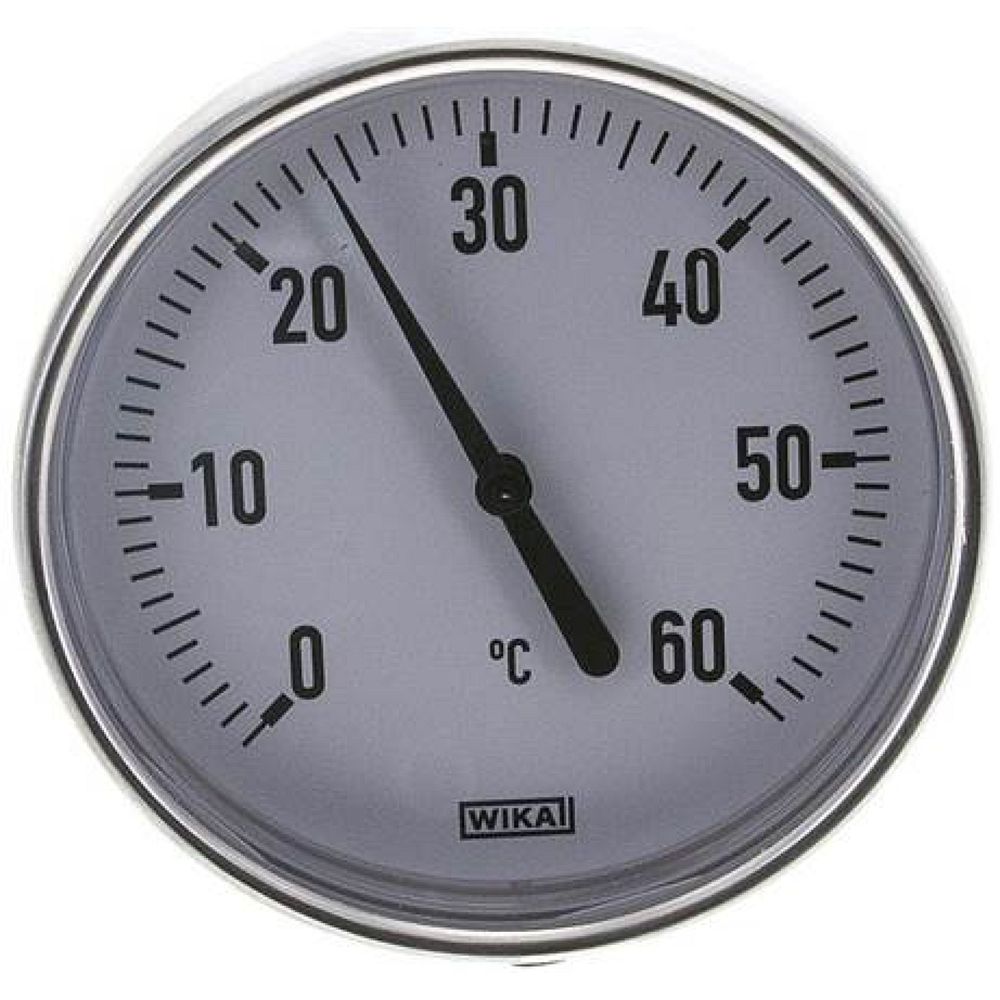 Wika TW 6010060 AL Bimetallthermometer, waagerecht D100/0 bis +60°C/60mm