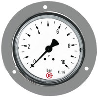 Riegler 101875.Standard pressure gauge, front ring, G 1/4, 0 - 10 bar, Ø 63