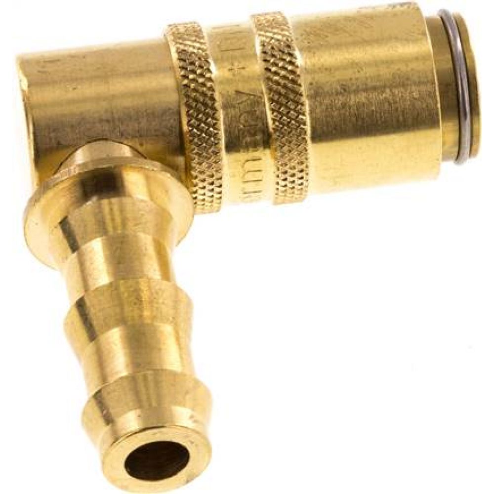Temperierkupplungsdose (Winkel 90°) 9mm Zapfen, 9,5mm Push-Lok