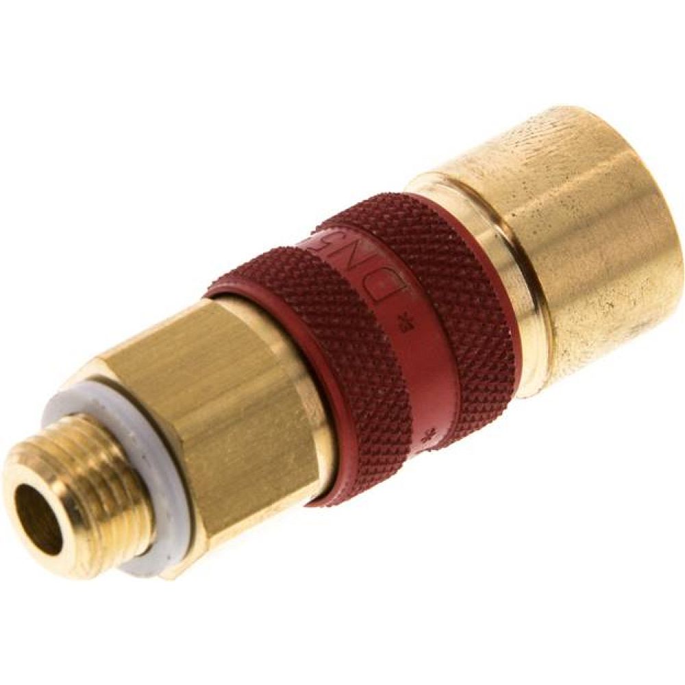 Kupplungsdose (NW5) G 1/8"(AG), rot, Achteck SW10