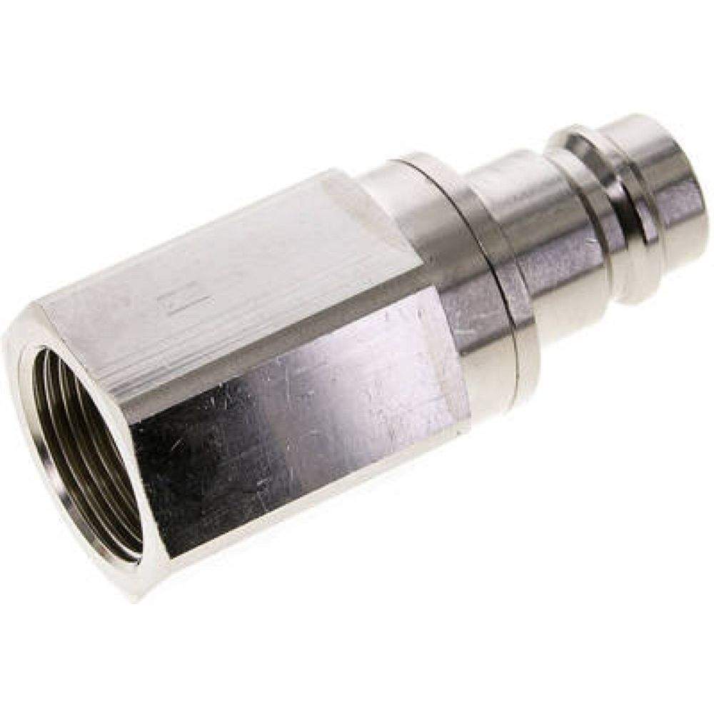 Kupplungsstecker (NW19) G 1"(IG), Messing vernickelt