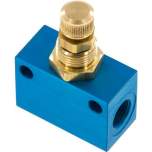 DRVE-18-MS. Block-Flow control silencer, G 1/8", with brass spindle (in aggressive environments)