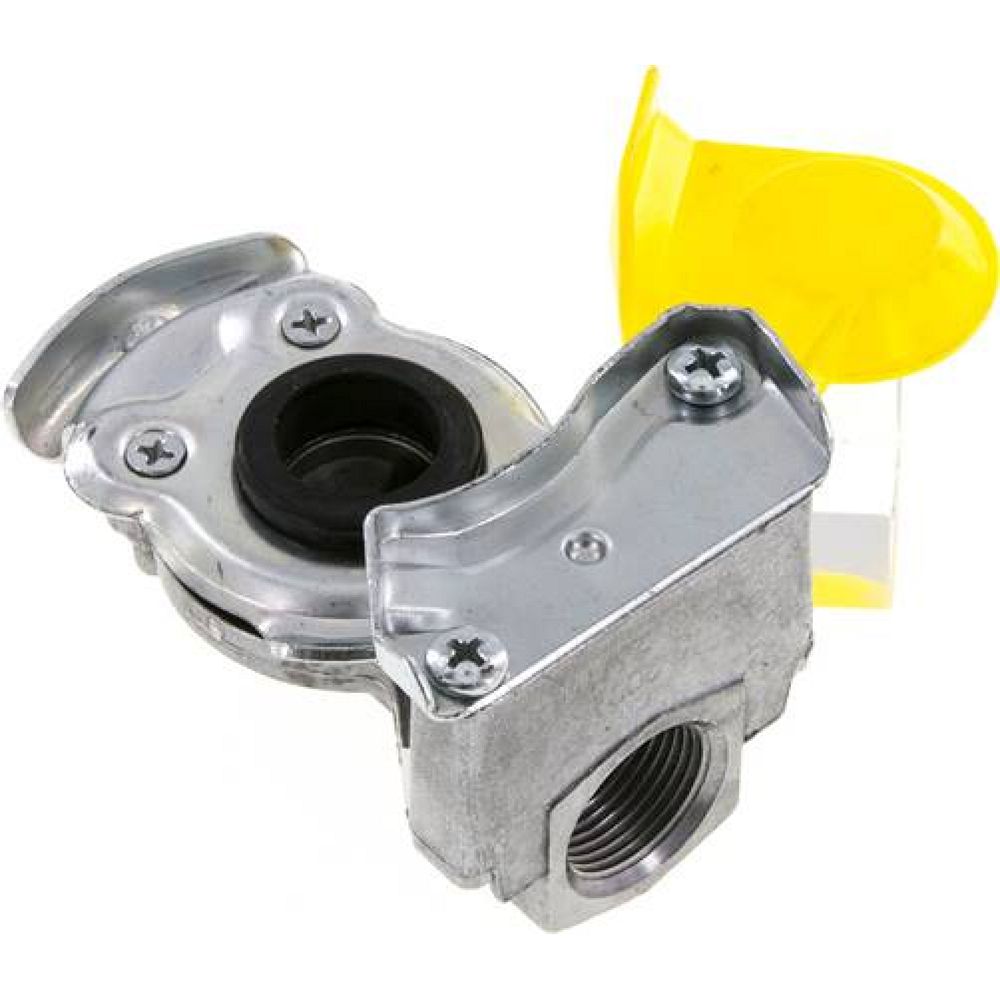 Fahrzeugkupplung M 22x1,5(IG), Bremse (gelb) für Anhänger, DIN 74342 (ohne Ventil)