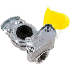 Fahrzeugkupplung M 22x1,5(IG), Bremse (gelb) für Zugmaschinen, DIN 74254 (mit Ventil)