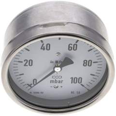 MW 100100 MB10CR Manometer waagerecht 100mm, 0-100 mbar, G 1/2"