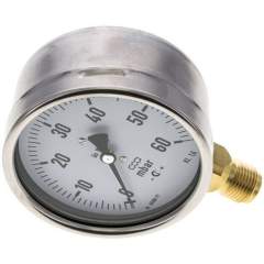 MS 60100 MB10CR Manometer senkrecht 100mm, 0-60 mbar, G 1/2"