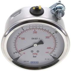 Wika MFRE -115100 GLY CR Glycerin-Einbaumanometer, 3kt-Frontring, 100mm, -1 bis 15 bar