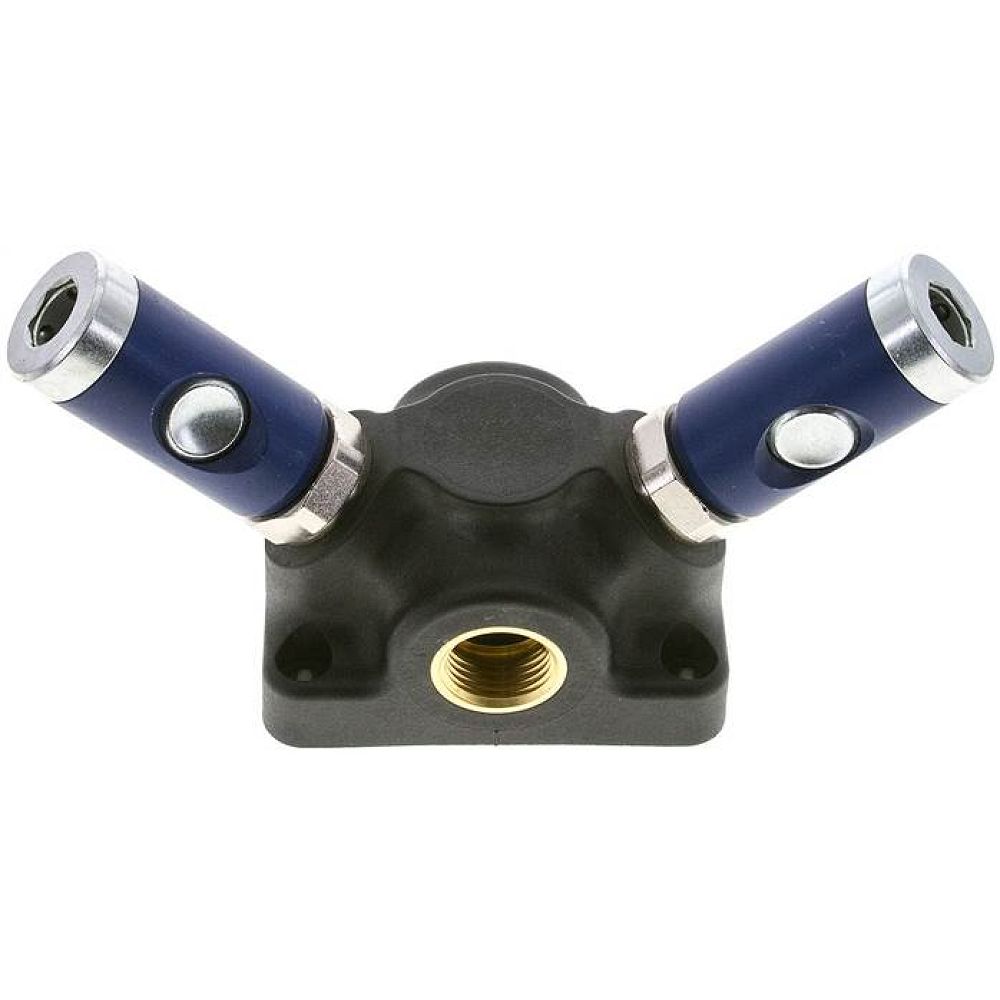 Wanddose mit G 1/2" (IG) und 2 Sicherheits-Druckknopfkupplungsdosen NW7,2