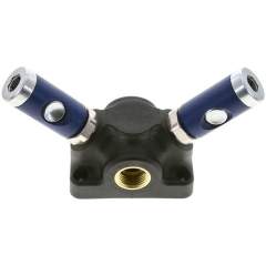 Wanddose mit G 1/2" (IG) und 2 Sicherheits-Druckknopfkupplungsdosen NW7,2