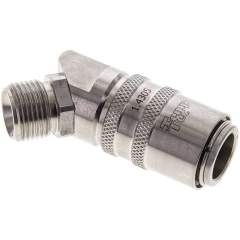 45°-Temperierkupplungsdose 13mm Zapfen,G 3/8"(AG)