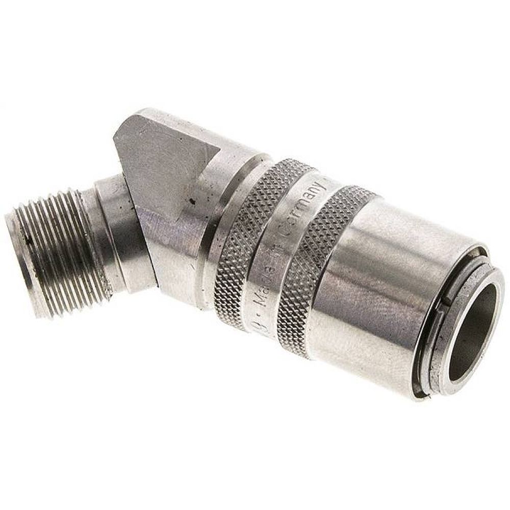 45°-Temperierkupplungsdose 13mm Zapfen,G 3/8"(AG)