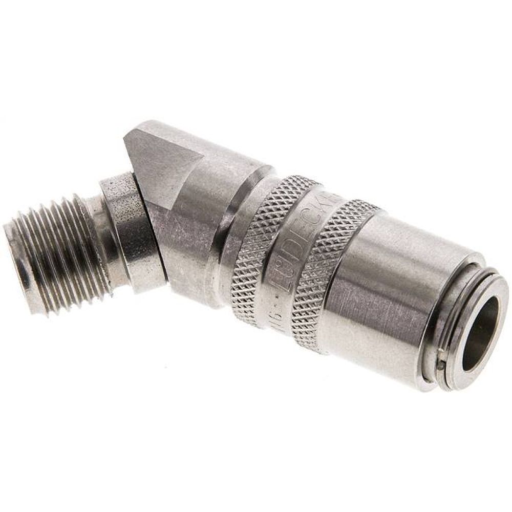 45°-Temperierkupplungsdose 9mm Zapfen,G 1/4"(AG)