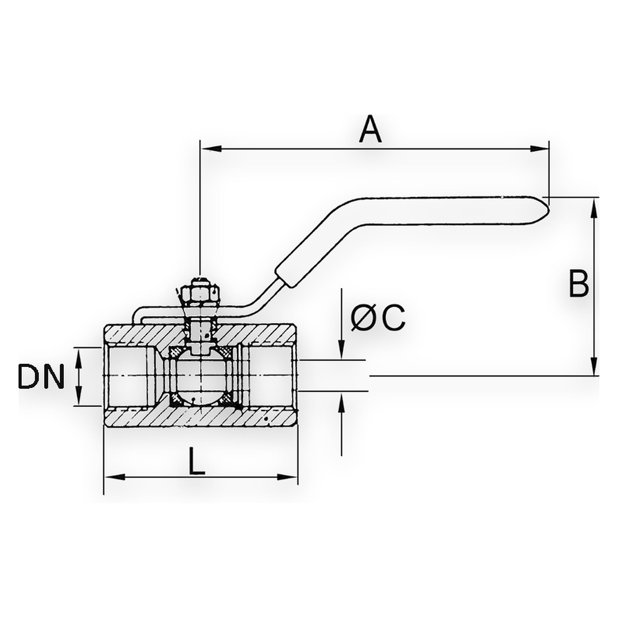 Safety ball valve, lockable, without venting hole, Rp 2 - Riegler 103148