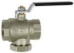 Riegler 133557.Ball valve with integrated strainer, nickel-plated brass, G 1 1/4