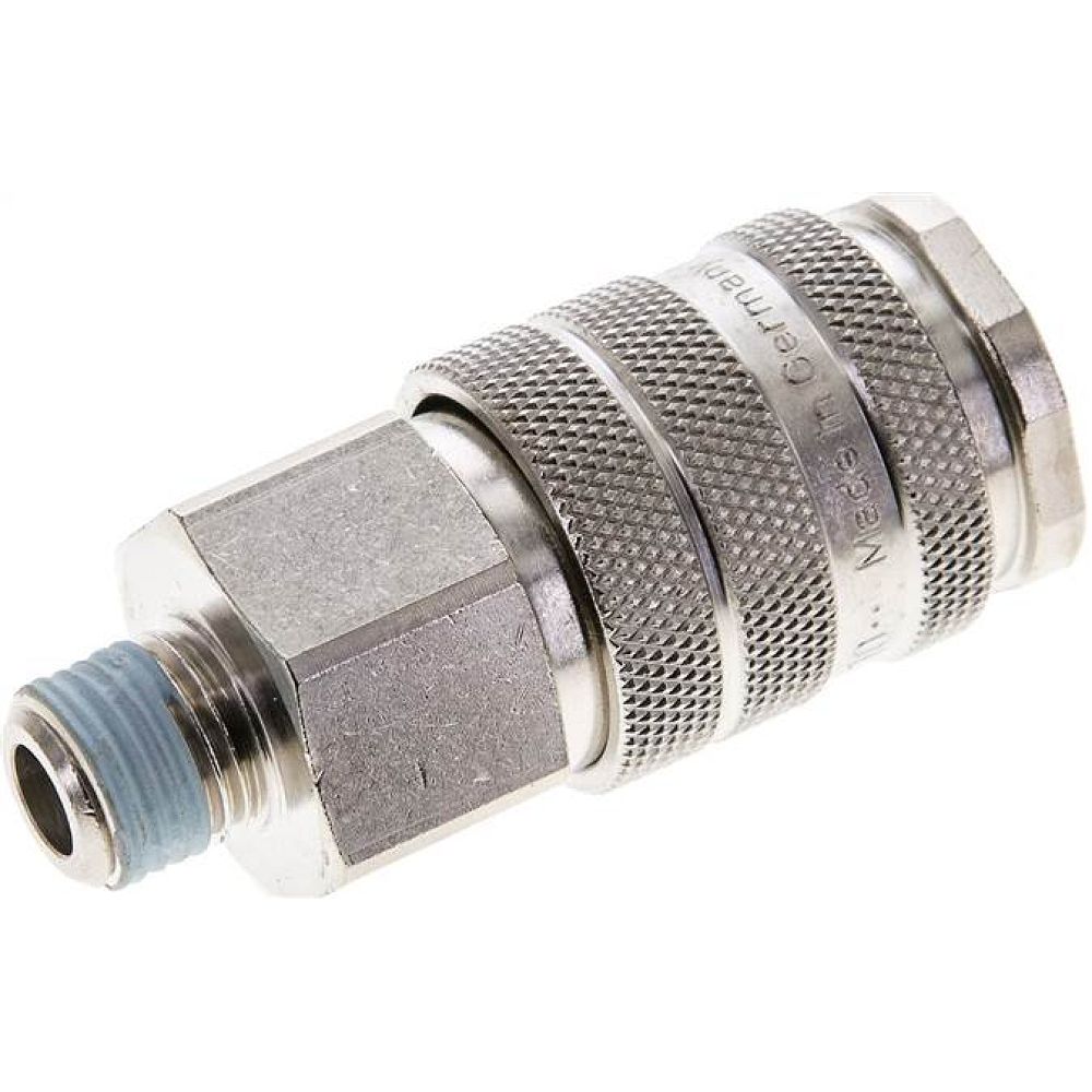 Kupplungsdose (NW10) R 1/4"(AG), Messing vernickelt