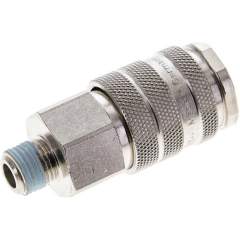 Kupplungsdose (NW10) R 1/4"(AG), Messing vernickelt