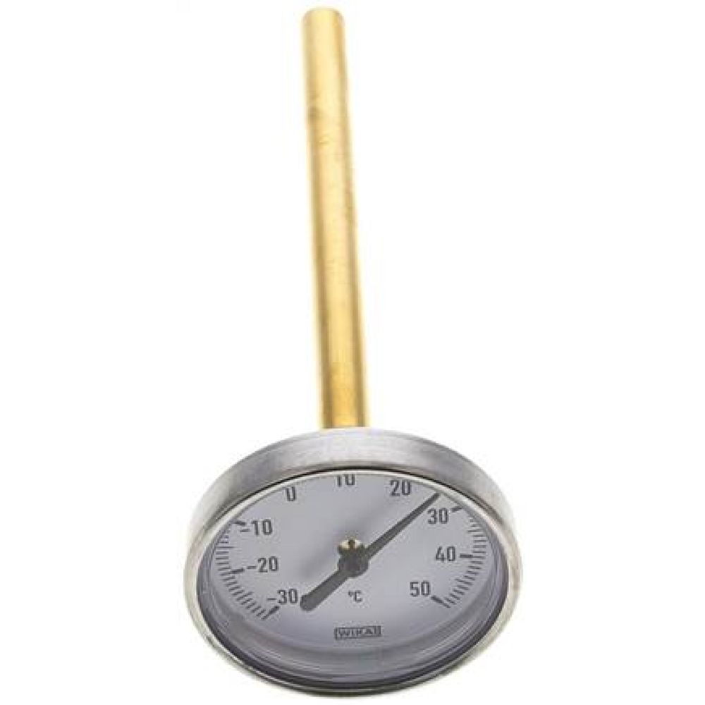 Wika TW 3563160 AL Bimetallthermometer, waagerecht D63/-30 bis +50°C/160mm