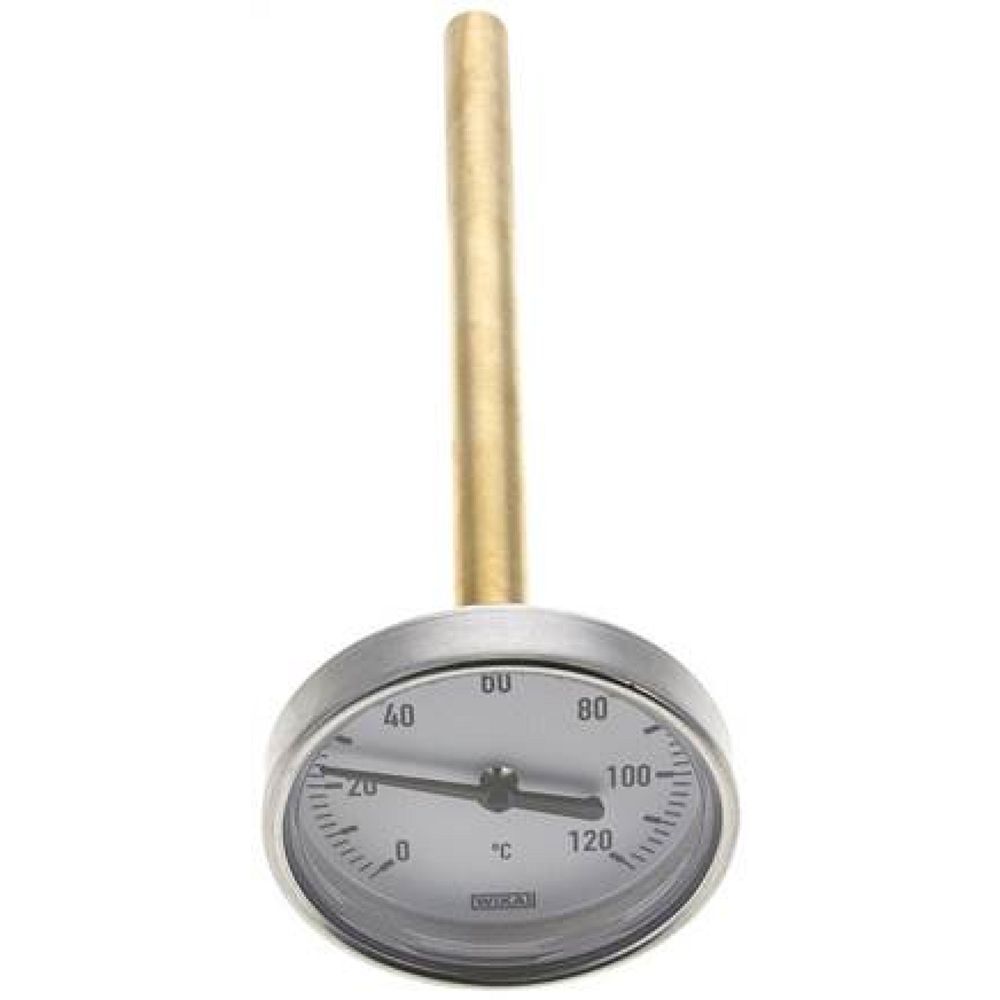 Wika TW 12063160 AL Bimetallthermometer, waagerecht D63/0 bis +120°C/160mm