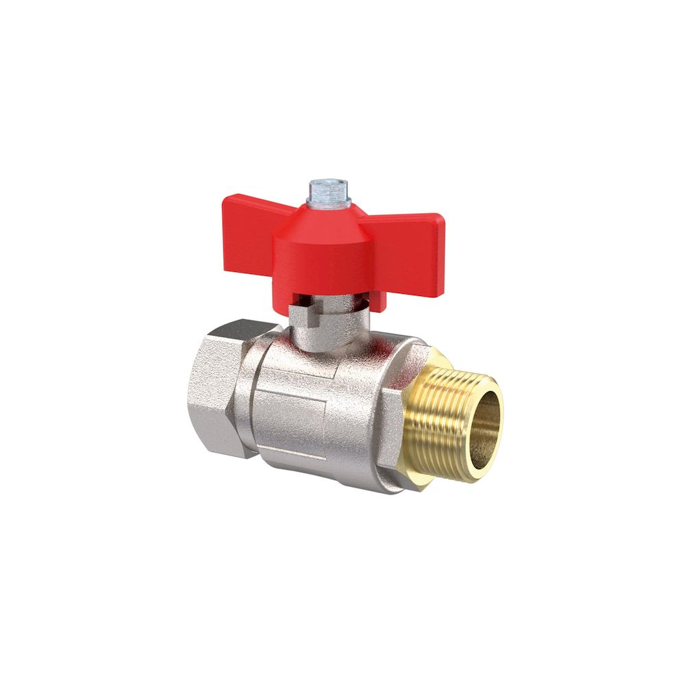 Riegler 103122.Ball valve, Standard type, IT/ET, nickel-plated brass, G 1 1/4