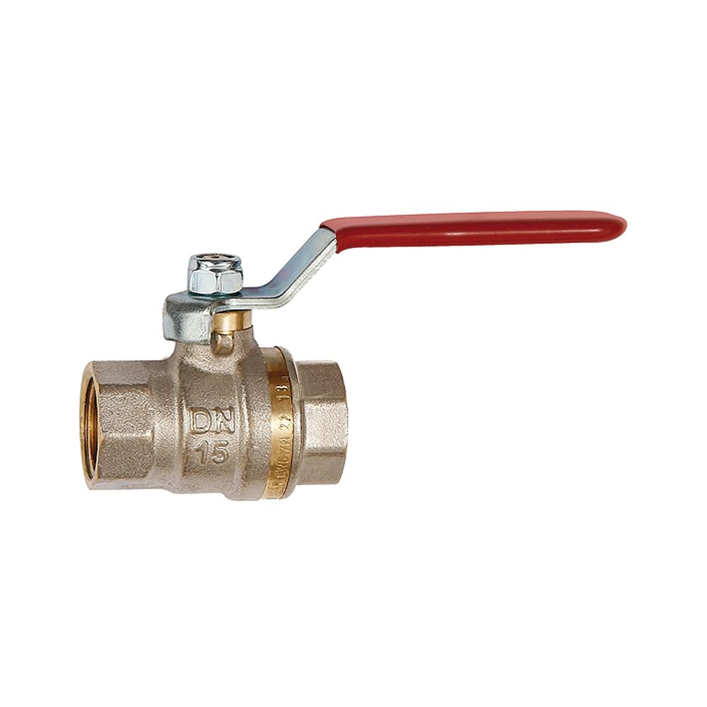 Riegler 103169.Ball valve standard design, red steel lever, IT/IT, G 1/2