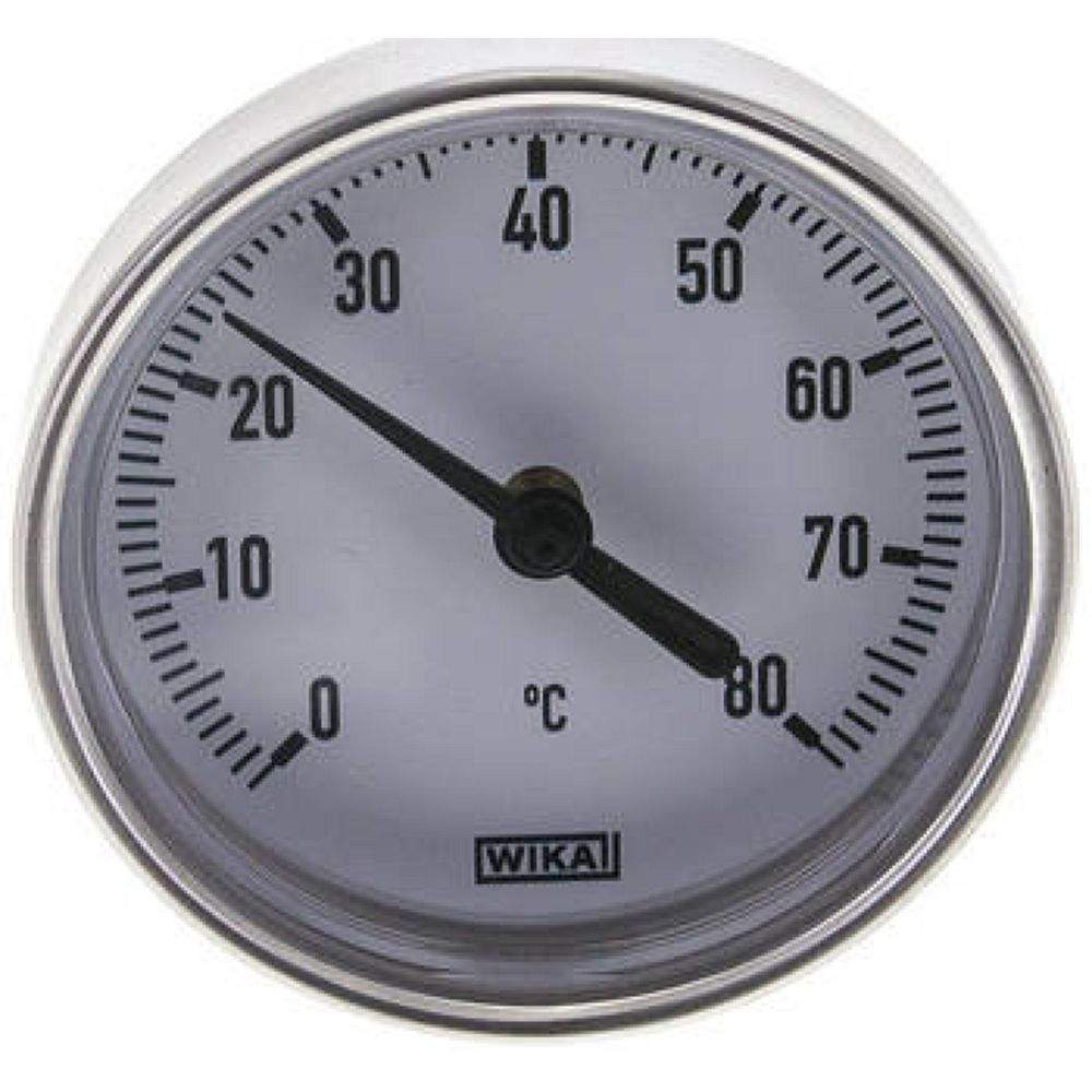 Wika TW 806340 AL Bimetallthermometer, waagerecht D63/0 bis +80°C/40mm