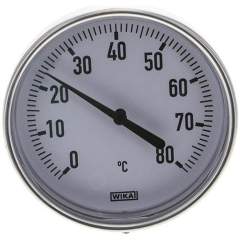 Wika TW 8010060 AL Bimetallthermometer, waagerecht D100/0 bis +80°C/60mm