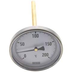 Wika TW 200100160 AL Bimetallthermometer, waagerecht D100/0 bis +200°C/160mm