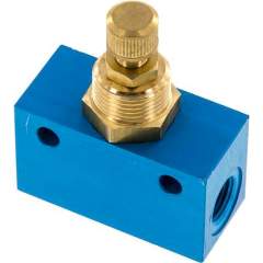 DV-14-MS. Block-Choke valve, G 1/4", with brass spindle (in aggressive environments)