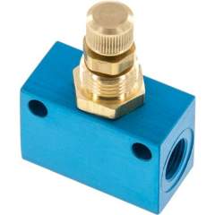 DV-18-MS. Block-Choke valve, G 1/8", with brass spindle (in aggressive environments)
