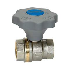 Riegler 103403.Ball valve fine adjustment, nickel-plated bright brass, G 1 1/4